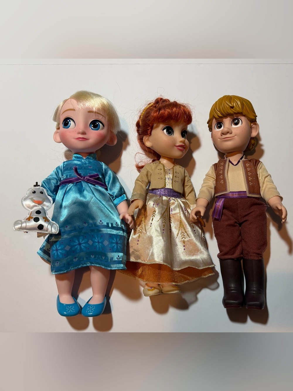 Disney Frozen Lot Of 3 Dolls Animator’s Elsa W/Olaf &Anna Kristoff Proposal Set